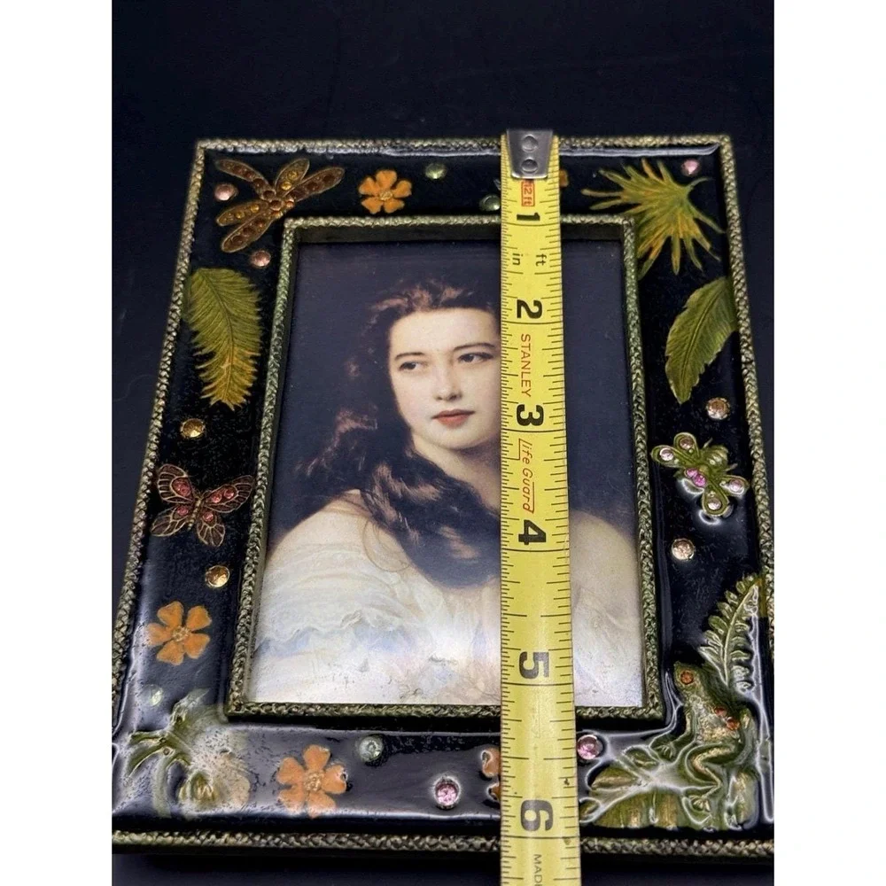Collectives Enamel Picture Frame Botanical Frog Dragonfly‎ Rhinestone 4x